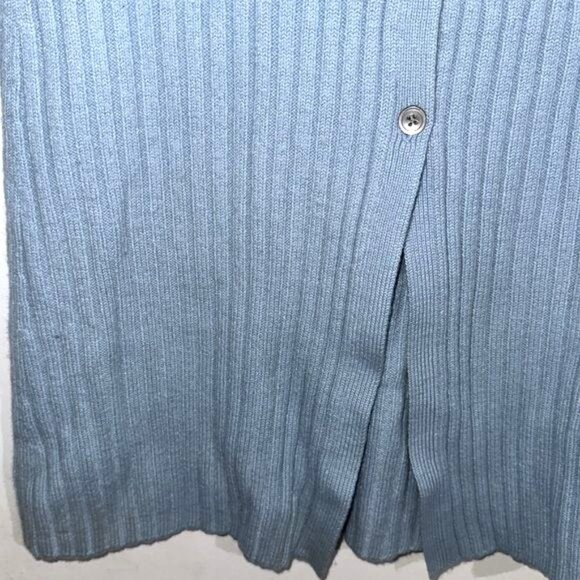 Old Navy Collection Light Blue Ribbed Button-Down Cardigan Sweater Dress M - Picture 3 of 5